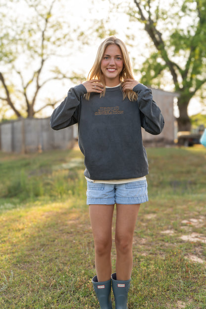 Dark JG Sweatshirt. *HANDMADE BY BELLA