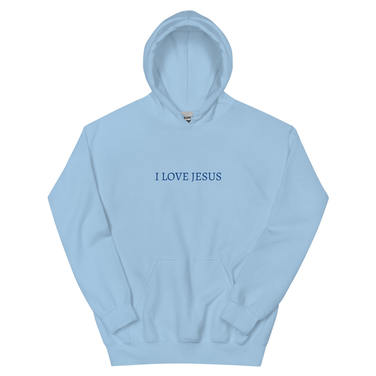 "Blue Letter" I Love Jesus Hoodie