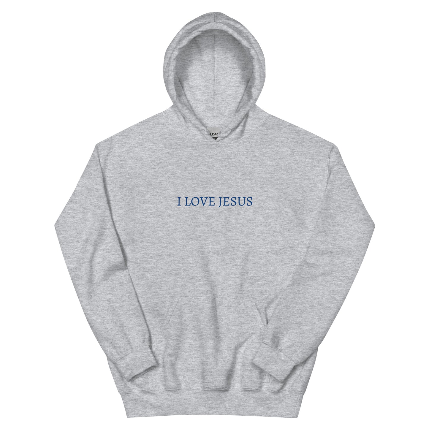 "Blue Letter" I Love Jesus Hoodie